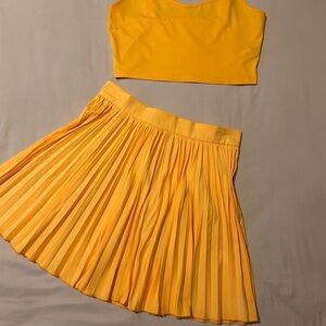 SHEIN Yellow Pleated Skirt Set Vibrant and Chic